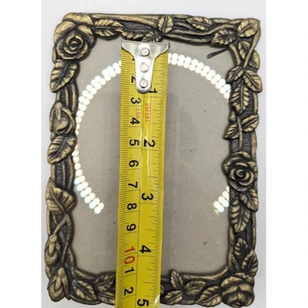Weston Gallery Vintage Ornate Gold Rose Flower Brass Picture Frame Tabletop